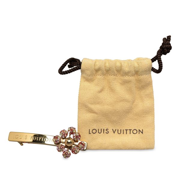 Gold Louis Vuitton Rhinestone 1001 Nuits Barette Cheap