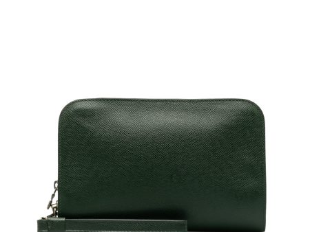 Green Louis Vuitton Taiga Baikal Clutch Bag Online Hot Sale