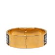 Gold Louis Vuitton Loquet Wide Enamel Bracelet Online Hot Sale