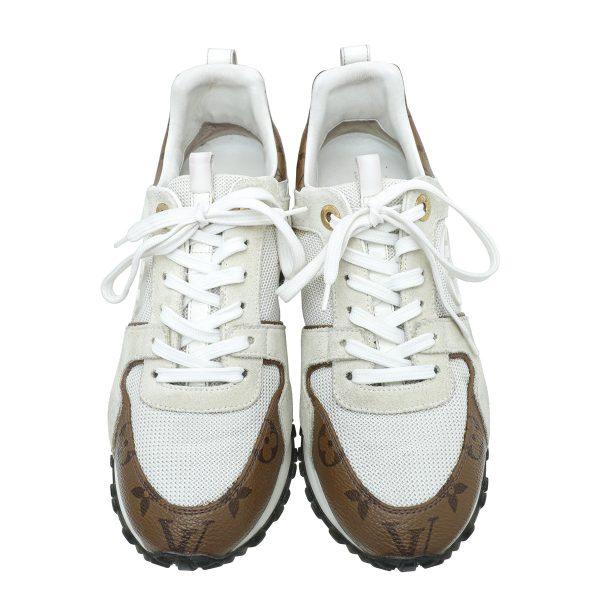 Louis Vuitton White Monogram Reverse Run Away Sneakers 36.5 on Sale