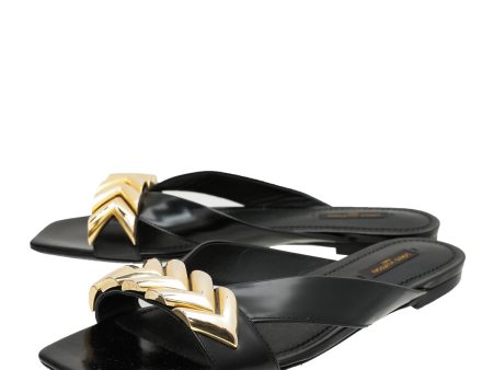 Louis Vuitton Black Westhound Flat Sandal 39 Discount