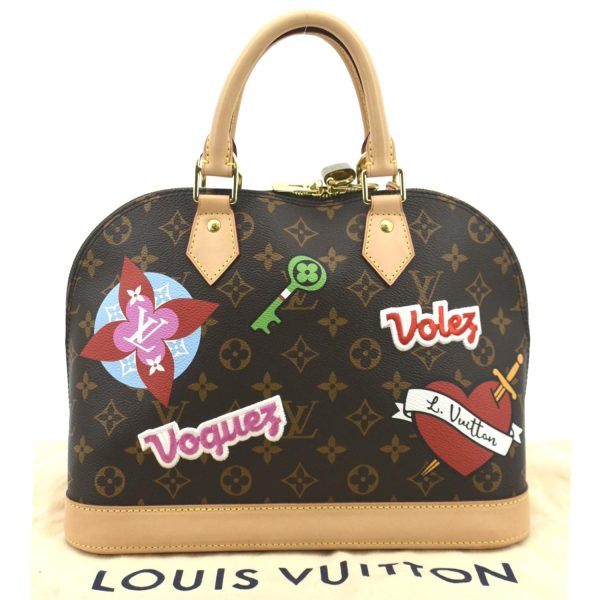 LOUIS VUITTON Alma PM Patches Monogram Canvas Satchel Bag Multicolor Cheap