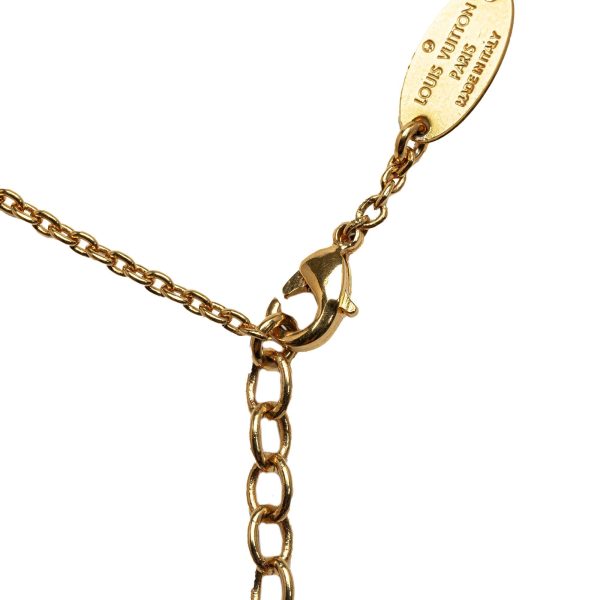 Gold Louis Vuitton Essential V Necklace Cheap