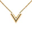 Gold Louis Vuitton Essential V Necklace Sale