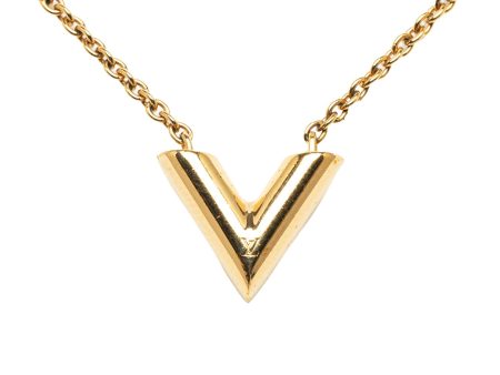 Gold Louis Vuitton Essential V Necklace Sale