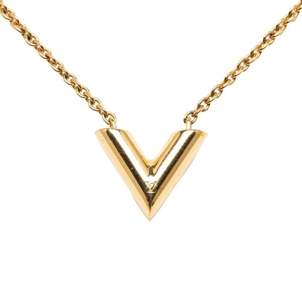 Gold Louis Vuitton Essential V Necklace Sale