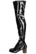 LOUIS VUITTON 2017 Patent Leather Over Knee Boots Black For Sale