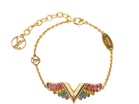 Gold Louis Vuitton Essential V Bracelet Online