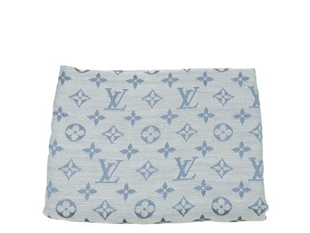 Louis Vuitton Bleu Clair Denim Monogram Shawl Hot on Sale