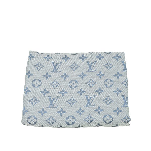 Louis Vuitton Bleu Clair Denim Monogram Shawl Hot on Sale