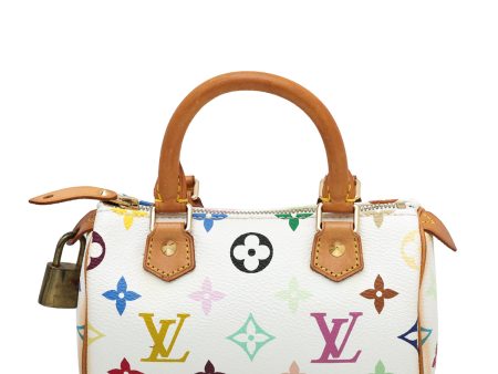 Louis Vuitton White Multicolore Monogram Nano Boston Bag Supply