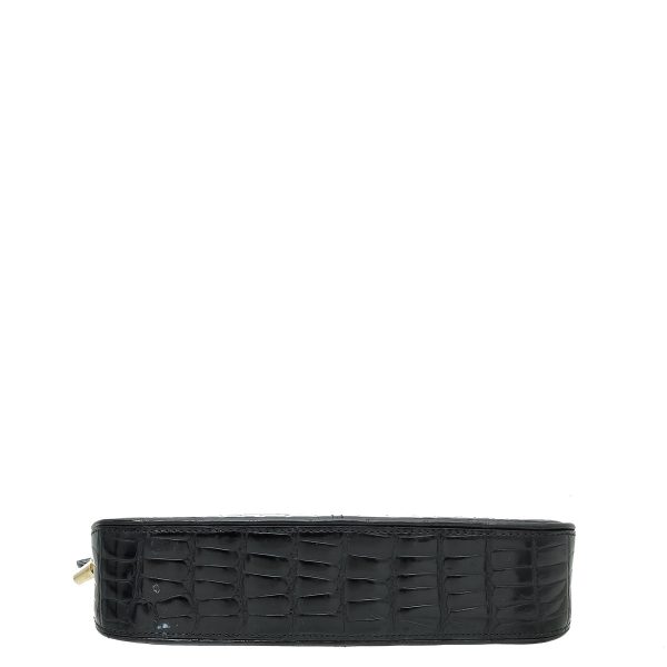 Louis Vuitton Black Crocodile Lockit Clutch Supply