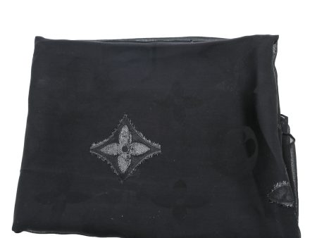 Louis Vuitton Black Fleur De Monogram Sheer Scarf Discount