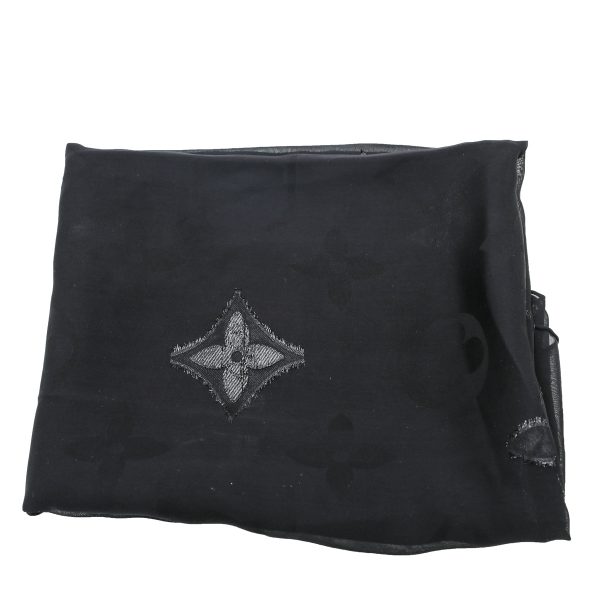 Louis Vuitton Black Fleur De Monogram Sheer Scarf Discount