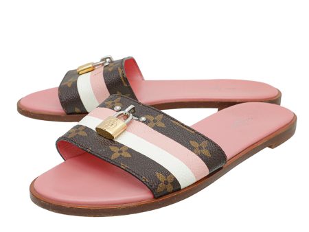 Louis Vuitton Bicolor Lock It Flat Mules 38 For Cheap