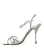 Dolce & Gabbana  Crystal Embellished Satin Sandals Silver Online Sale