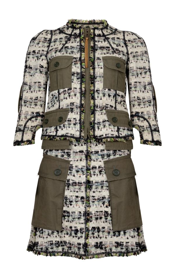 LOUIS VUITTON 2010 Tweed Two Piece Green Hot on Sale