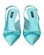 Dolce & Gabbana  Turquoise Kitten Heel Slingback Pumps For Discount