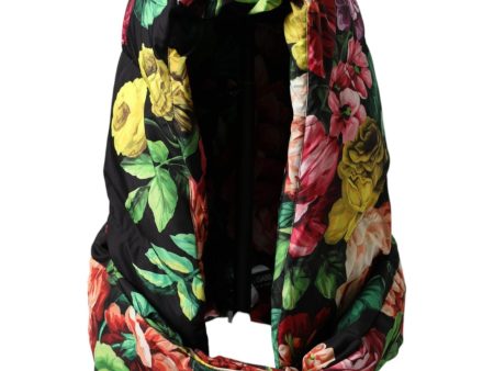 Dolce & Gabbana  Floral Print Down Hood Black Hot on Sale