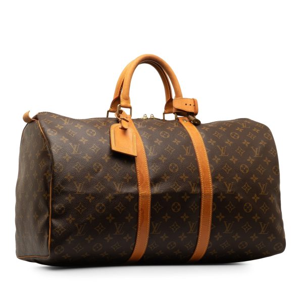 Brown Louis Vuitton Monogram Keepall 50 Travel Bag For Discount