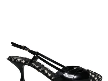 Dolce & Gabbana  Kitten Heel Slingback Pumps Black on Sale