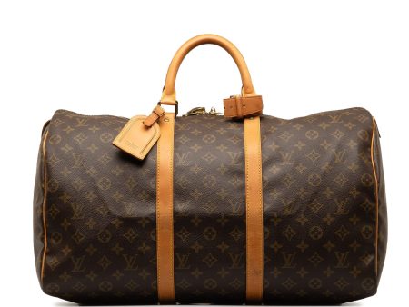 Brown Louis Vuitton Monogram Keepall 50 Travel Bag Fashion