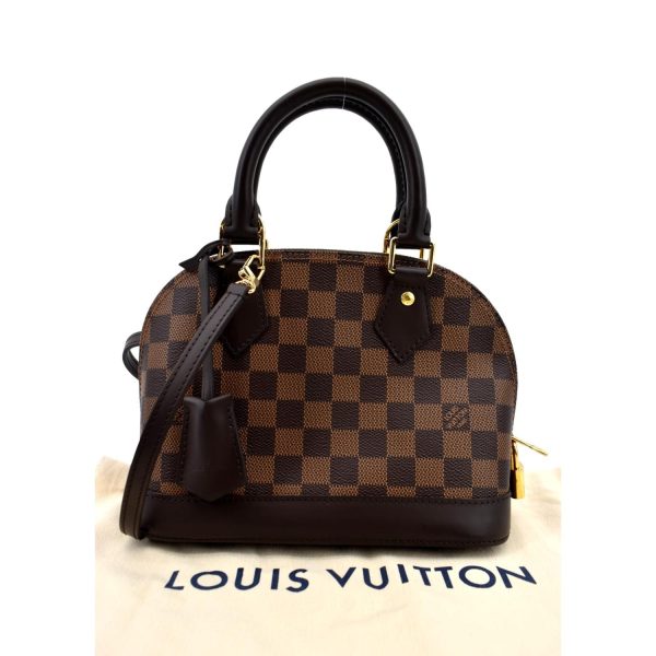 LOUIS VUITTON Alma BB Damier Ebene Satchel Crossbody Bag Brown Cheap