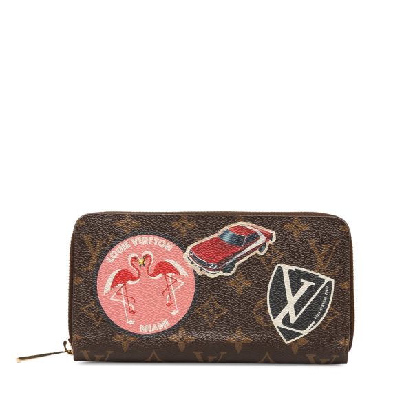 Brown Louis Vuitton Monogram World Tour Zippy Long Wallet For Sale