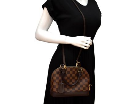 LOUIS VUITTON Alma BB Damier Ebene Satchel Crossbody Bag Brown Cheap