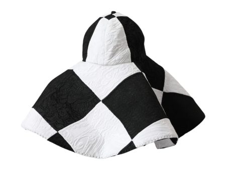 Dolce & Gabbana  Checkerboard Sun Hat Black White For Discount