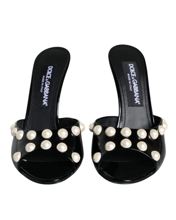 Dolce & Gabbana  Pearl Heel Mules Black Online now