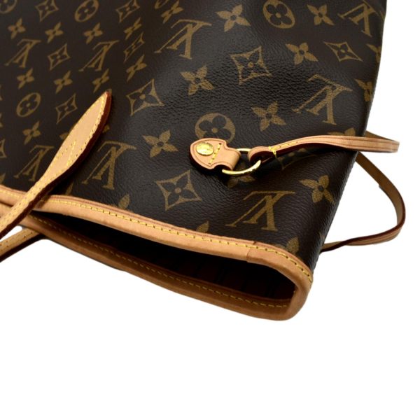 LOUIS VUITTON  Neverfull MM Monogram Canvas Tote Bag Brown Red on Sale