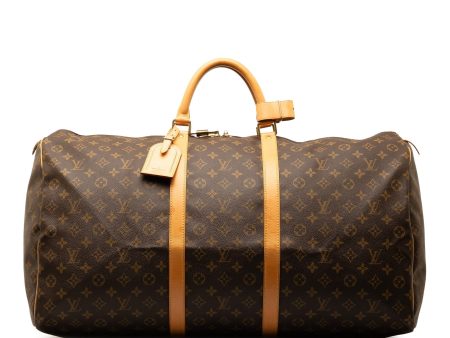 Brown Louis Vuitton Monogram Keepall 60 Travel Bag Sale