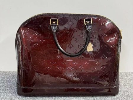 Louis Vuitton Alma GM Bag Burgundy Monogram Vernis Leather Large Online Sale