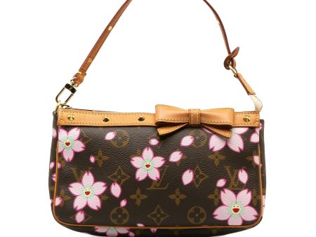 Brown Louis Vuitton x Takashi Murakami Monogram Cherry Blossom Pochette Accessoires Shoulder Bag Online Hot Sale