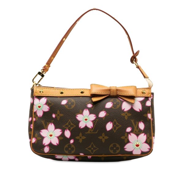 Brown Louis Vuitton x Takashi Murakami Monogram Cherry Blossom Pochette Accessoires Shoulder Bag Online Hot Sale