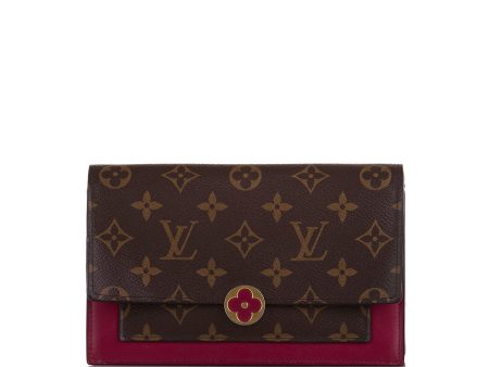 Brown Louis Vuitton Monogram Flore Wallet On Chain For Sale