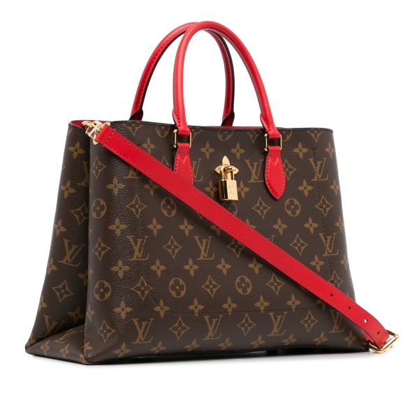 Brown Louis Vuitton Monogram Flower Tote Satchel Sale