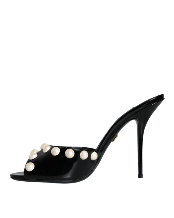 Dolce & Gabbana  Pearl Heel Mules Black Online now