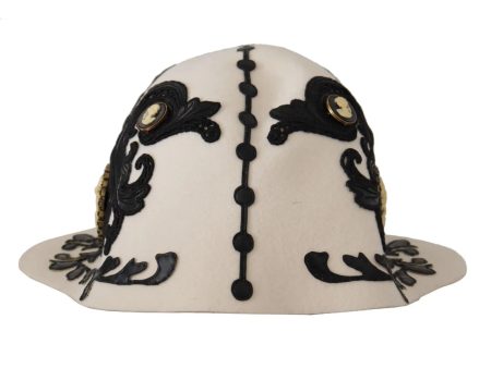 Dolce & Gabbana  Women s White Wool Felt Floral Embroidered Hat For Cheap