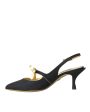 Dolce & Gabbana  DG Pointed Toe Slingback Pumps Black Hot on Sale