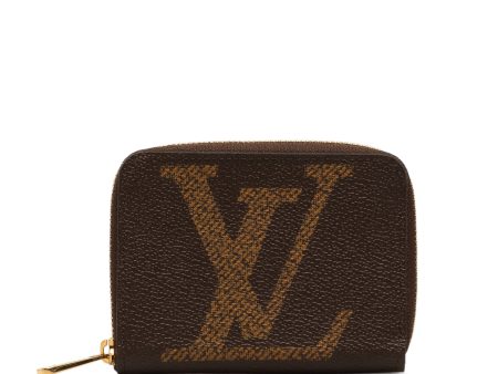 Brown Louis Vuitton Monogram Giant Reverse Zippy Coin Pouch Cheap