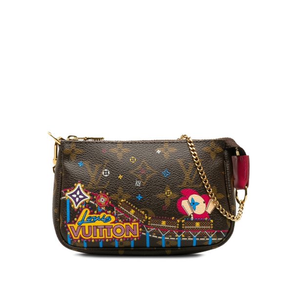 Brown Louis Vuitton Monogram Vivienne Christmas Print Mini Pochette Accessoires Shoulder Bag Online now