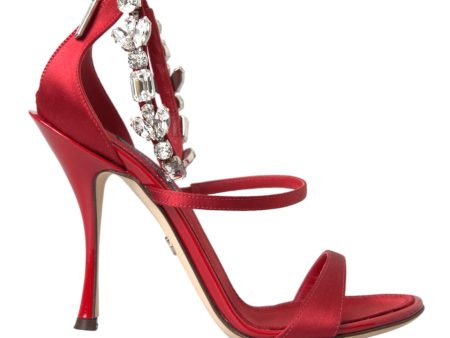 Dolce & Gabbana  Crystal Embellished Satin Sandals Online Sale