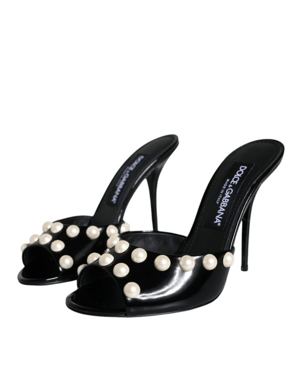 Dolce & Gabbana  Pearl Heel Mules Black Online now