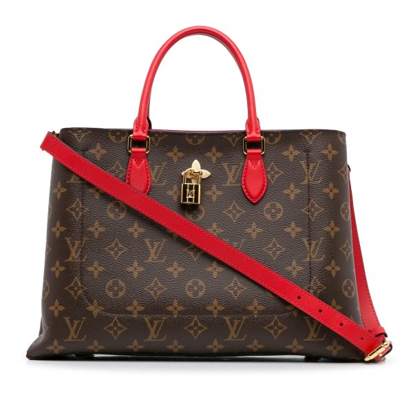 Brown Louis Vuitton Monogram Flower Tote Satchel Sale