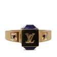 Gold Louis Vuitton Crystal Gamble Cocktail Ring Hot on Sale