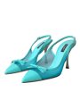 Dolce & Gabbana  Turquoise Kitten Heel Slingback Pumps For Discount