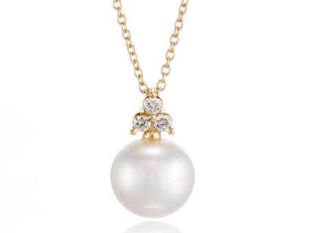 Madison Pendant Necklace in Pearl & Diamonds Sale