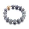 12mm Gray Jade Bead Bracelet Discount